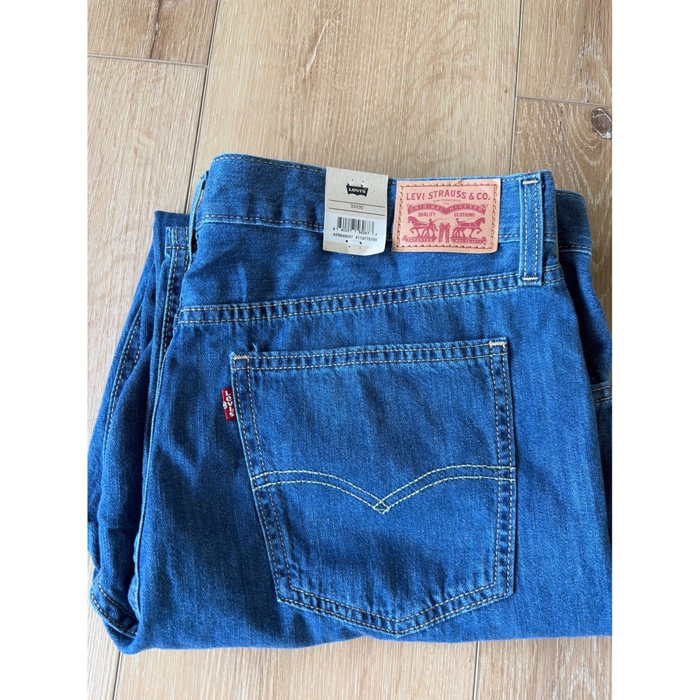 Levis Low Pro Straight Jeans Womens 33x30 (35) Medium Wash Blue Denim READ